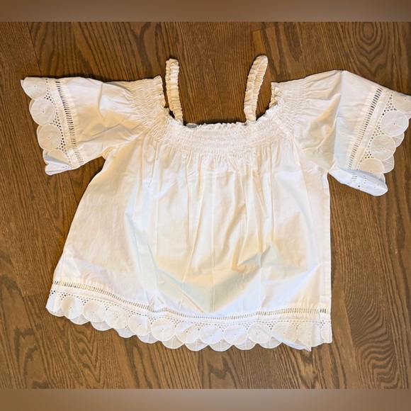 English Factory White Ruffled Eyelet Top - Picture 2 of 4